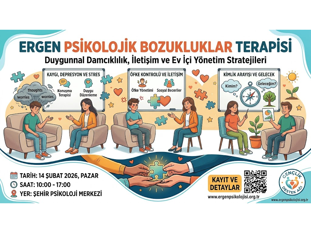Ergen bireylerin ailelerine destek terapisi afişi